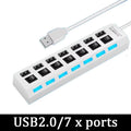 USB 3.0 Power Adapter 4/7 Port Multi USB Splitter Hub USB Hub 2.0 USB Multiple Expander Switch 30CM Cable Hub Docking Stations