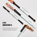 Makeup Brush Set 6Pcs Double Sided Makeup Brushes Foundation Contour Blush Highlight Blending Eyebrow Brush Eyeshadow Brush, Vegan Make up Brushes Bright Cyan T501