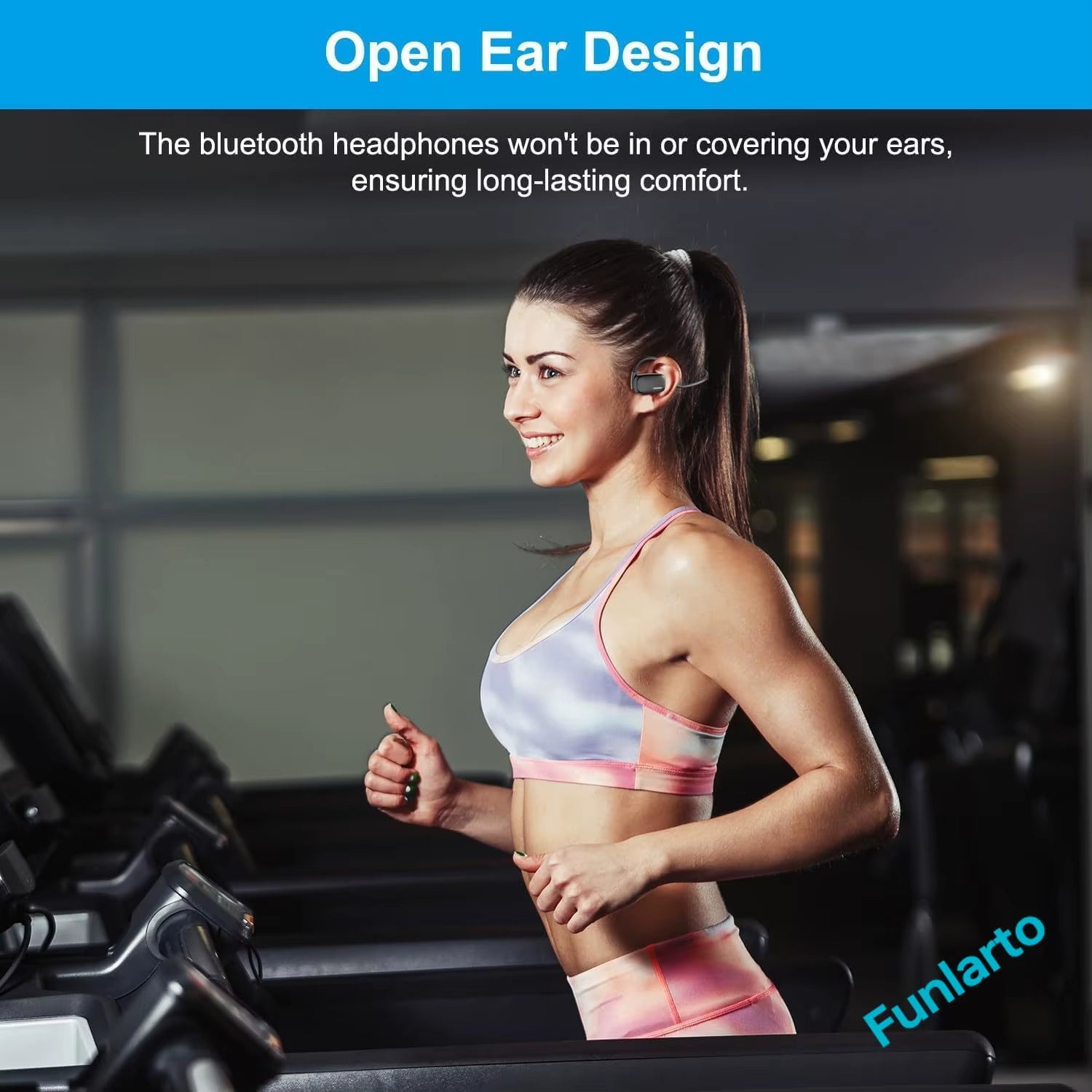 Wireless Headset with Noise Cancelling Microphone Open Ear Bluetooth Headset Bluetooth V5.4 Headphones with Mic Mute for Driver