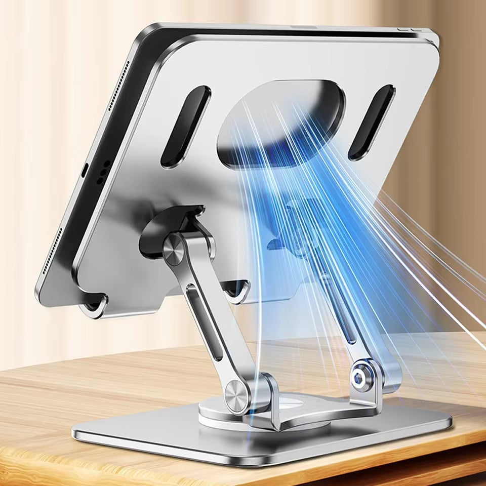 360 Rotation Tablet Stand for Ipad, Adjustable Foldable Tablet Holder,Aluminum Phone Stand Compatible with Ipad Pro/ Air/ Mini