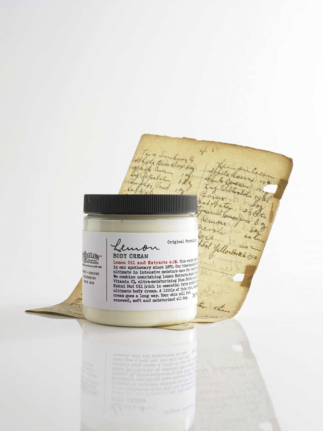 No. 005 Lemon Body Cream with Lemon Oil and Extracts, Moisturizes Dry Skin, 8 Ounces