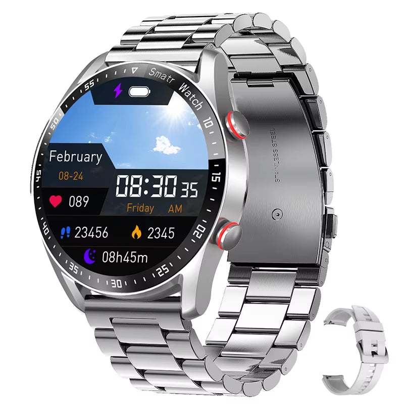 2024 New Smart Watch Men 1.5 Inch Full Touch Screen Bluetooth Call Business Man Watches Fitnes Sports Smartwatch for Android IOS