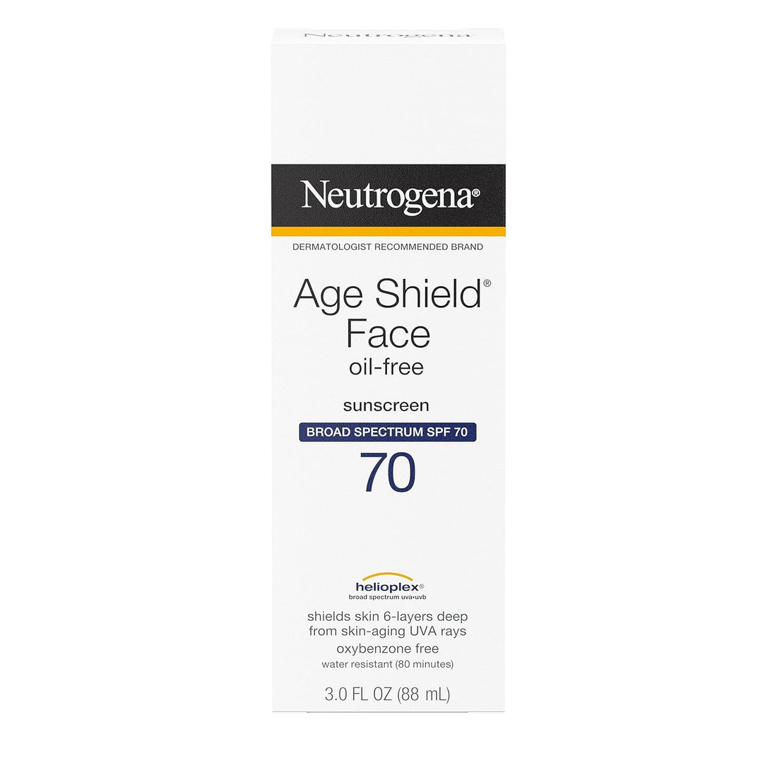 Age Shield Anti-Oxidant Face Lotion Sunscreen Broad Spectrum SPF 70, 3 Fluid Ounce (Pack of 3)