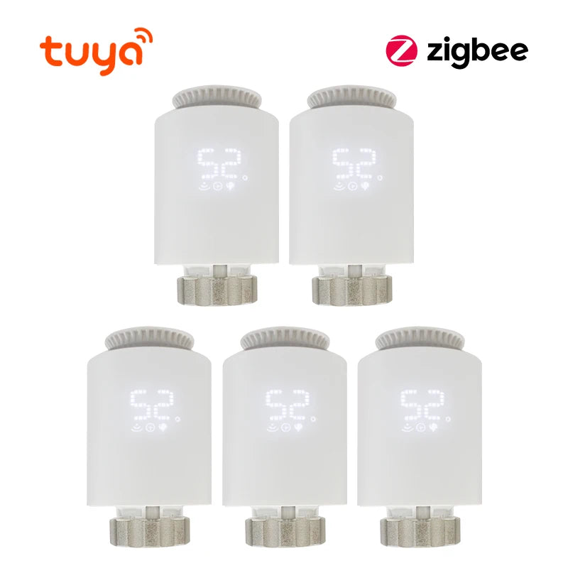 Tuya Zigbee3.0 Smart TRV Radiator Actuator Valve Thermostatic Radiator Valve Temperature Controller Support Alexa Google Home