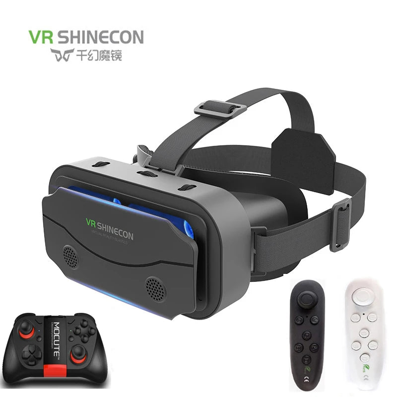 SHINECON 3D Helmet VR Glasses 3D Glasses Virtual Reality Glasses VR Headset for Google Cardboard 5-7' Mobile with Original Box