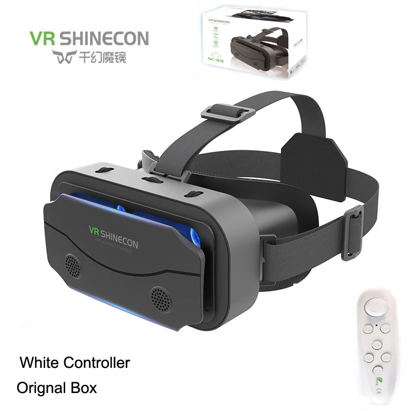 SHINECON 3D Helmet VR Glasses 3D Glasses Virtual Reality Glasses VR Headset for Google Cardboard 5-7' Mobile with Original Box