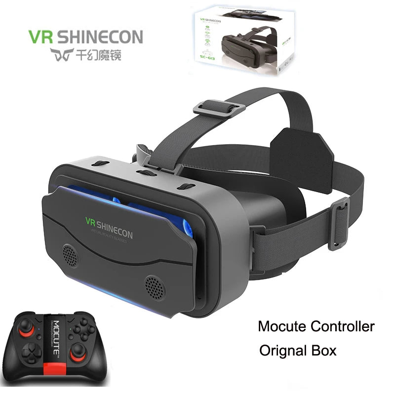 SHINECON 3D Helmet VR Glasses 3D Glasses Virtual Reality Glasses VR Headset for Google Cardboard 5-7' Mobile with Original Box