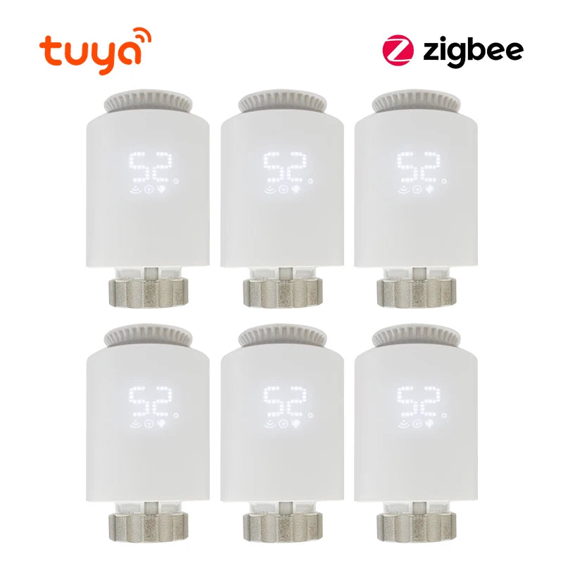 Tuya Zigbee3.0 Smart TRV Radiator Actuator Valve Thermostatic Radiator Valve Temperature Controller Support Alexa Google Home