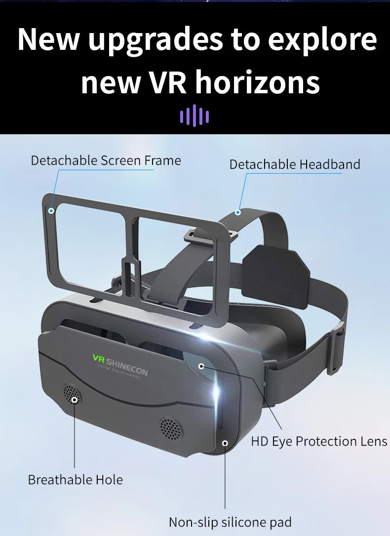 SHINECON 3D Helmet VR Glasses 3D Glasses Virtual Reality Glasses VR Headset for Google Cardboard 5-7' Mobile with Original Box