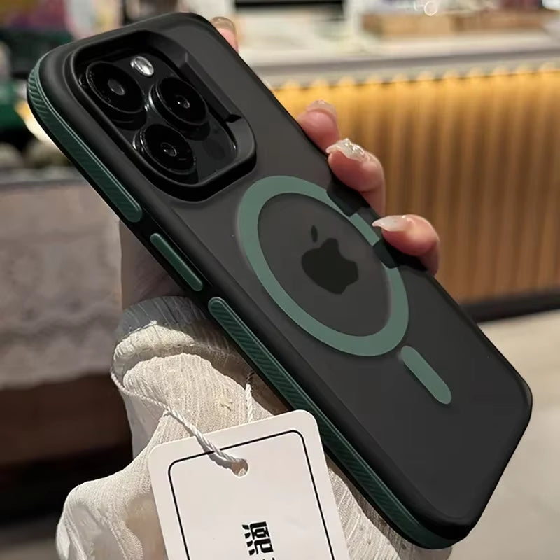 New Bicolor Matte Frosted Magnetic Phone Case for Iphone 17 16 15 14 plus 13 12 11 Pro Max Translucent Shockproof Hard Cover