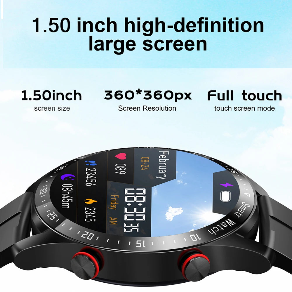 2024 New Smart Watch Men 1.5 Inch Full Touch Screen Bluetooth Call Business Man Watches Fitnes Sports Smartwatch for Android IOS