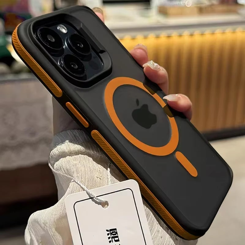 New Bicolor Matte Frosted Magnetic Phone Case for Iphone 17 16 15 14 plus 13 12 11 Pro Max Translucent Shockproof Hard Cover