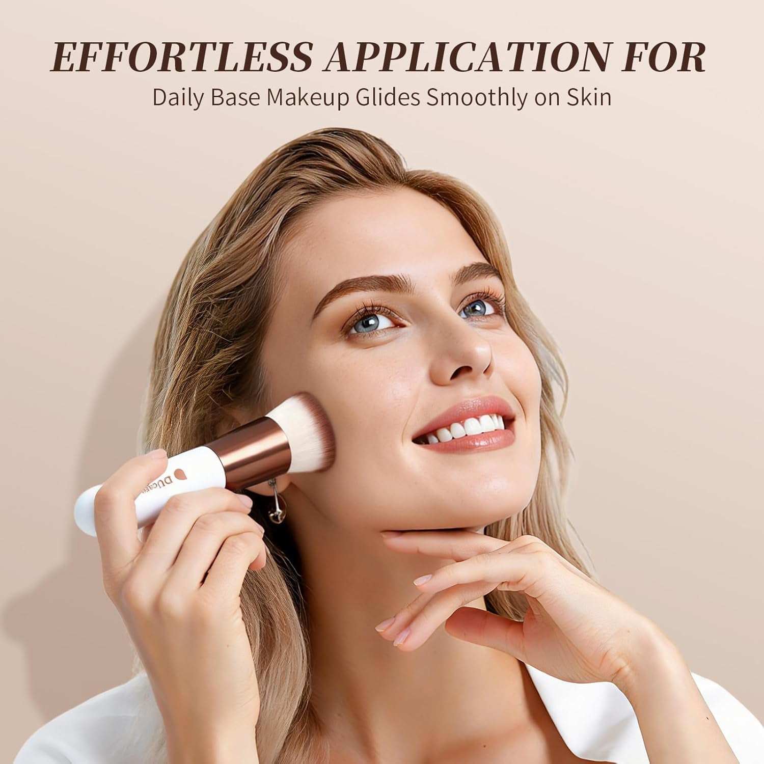 Foundation Brush Kabuki Make up Brush Flat Top Makeup Brushes Perfect for Blending Liquid, Cream or Flawless Powder Cosmetics - Buffing, Stippling, Concealer