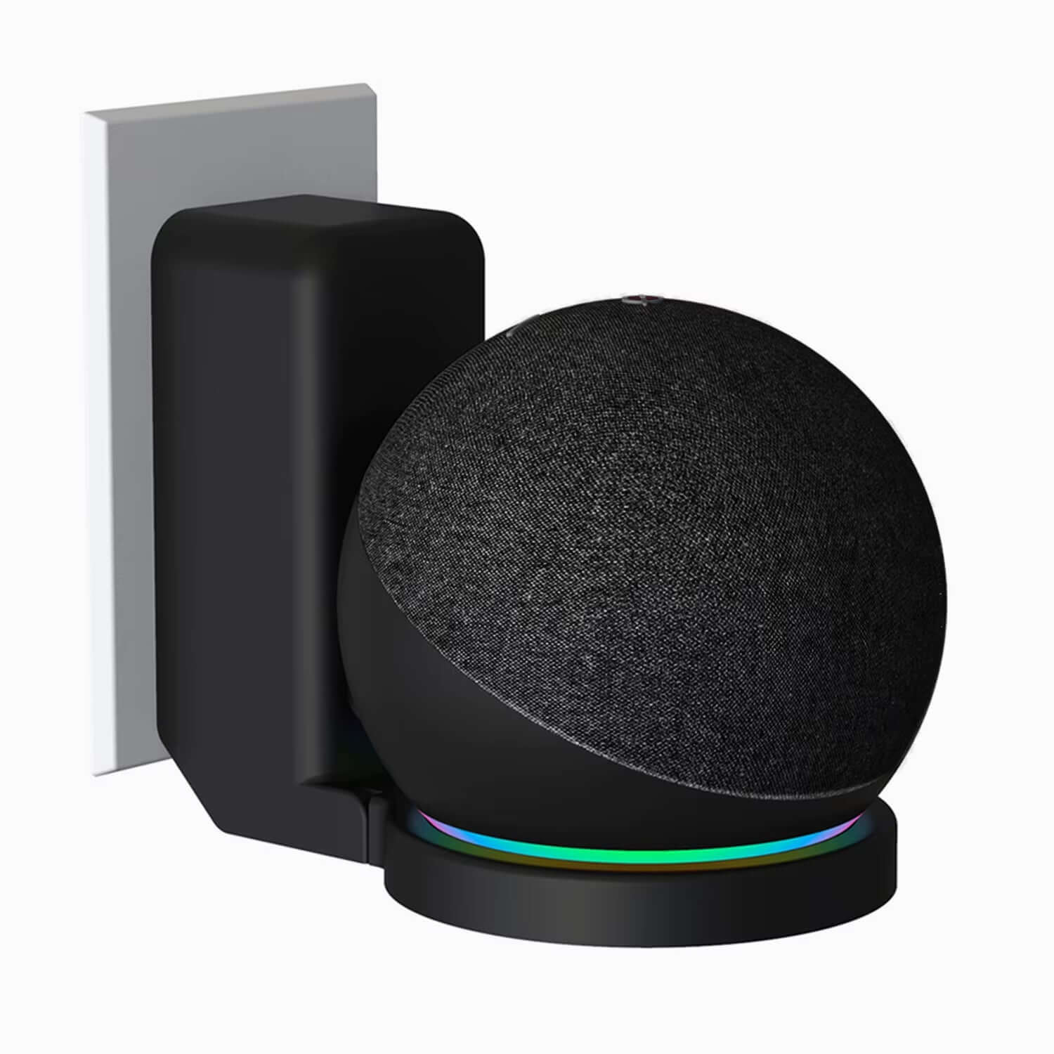 Wall Outlets Holder for Echo Dot 5Th Gen / Echo Dot 4Th Generation with Cable Storage, PC Hard Case Matte Alexa Speaker Bracket