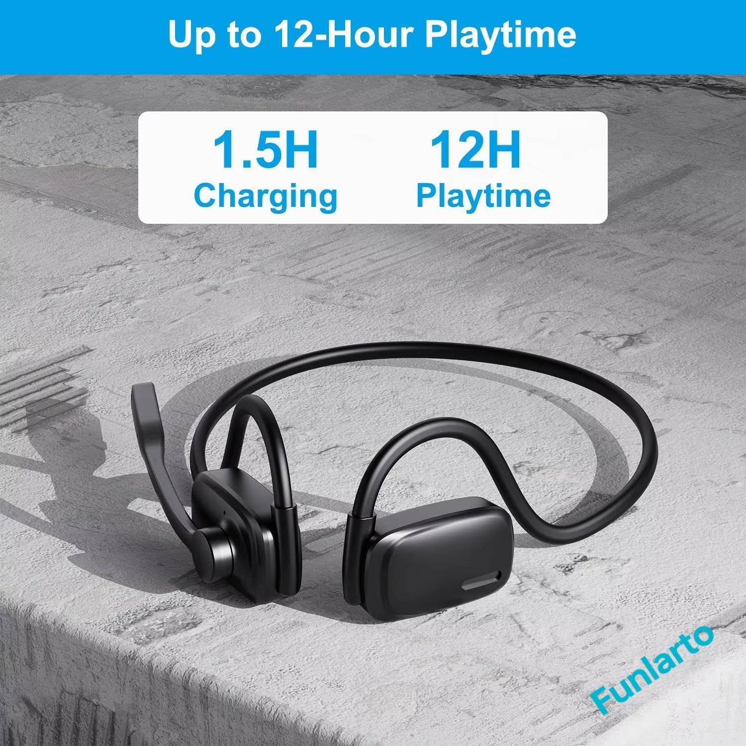 Wireless Headset with Noise Cancelling Microphone Open Ear Bluetooth Headset Bluetooth V5.4 Headphones with Mic Mute for Driver