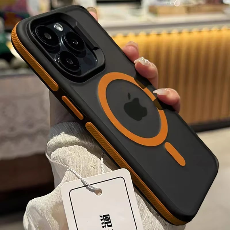 New Bicolor Matte Frosted Magnetic Phone Case for Iphone 17 16 15 14 plus 13 12 11 Pro Max Translucent Shockproof Hard Cover