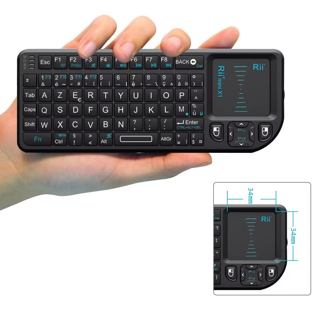 X1 2.4Ghz Mini Wireless Keyboard English/Es/Fr Keyboards with Touchpad for Android TV Box/Pc/Laptop
