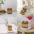 Scented Candles Gifts Set for Women,6 Pack Aromatherapy Candles Set,Long Lasting Burn Candle Gift for Mother Friend,Soy Wax Vegan Candle Present for Birthday,Valentine,Anniversary,Amber Glas Jar