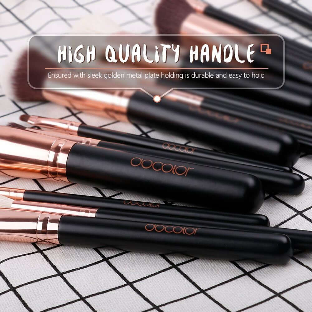 Makeup Brushes 15Pcs Professional Makeup Brush Set with Travel Bag Powder Foundation Concealers Eyeshadow Eyeliner Blending Lip Brush Tools Gift Choice